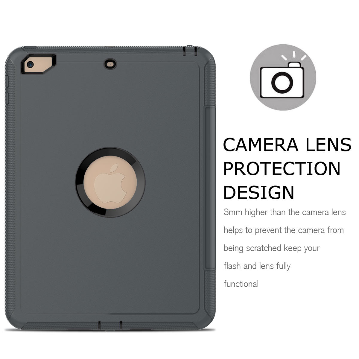 Shockproof Rugged Flip Case For iPad 9.7 Black