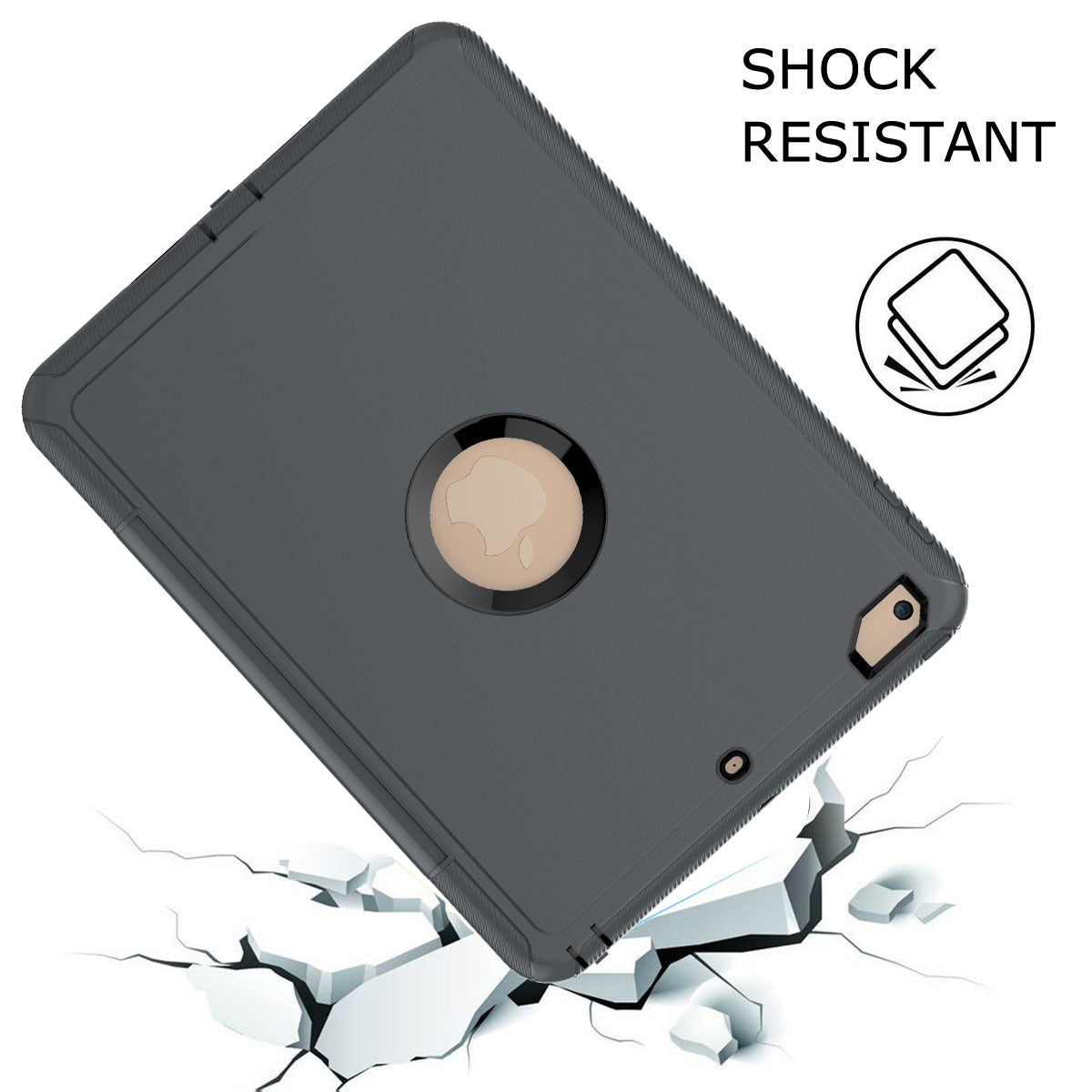 Shockproof Rugged Flip Case For iPad 9.7 Black