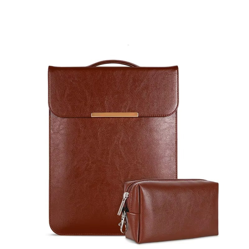 One Shoulder Laptop Sleeve Brown 13-14"