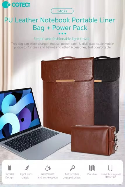 One Shoulder Laptop Sleeve Brown 13-14"