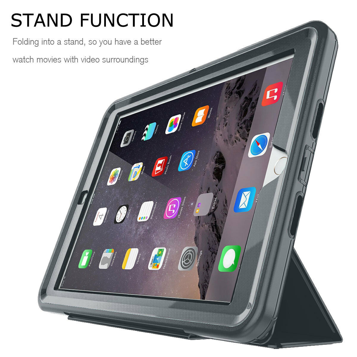Shockproof Rugged Flip Case For iPad 9.7 Black
