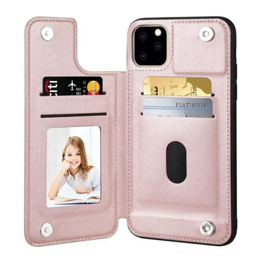 Hanman Back Card Case For iPhone 16 Pro Rose Gold