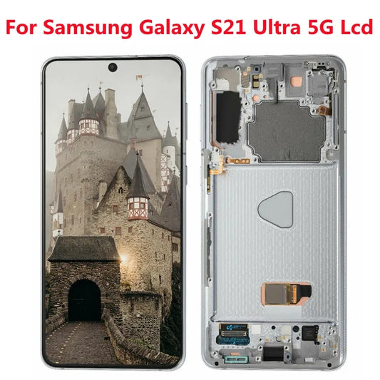 Replacement Lcd Screen with Frame Samsung Galaxy S21 Ultra Silver