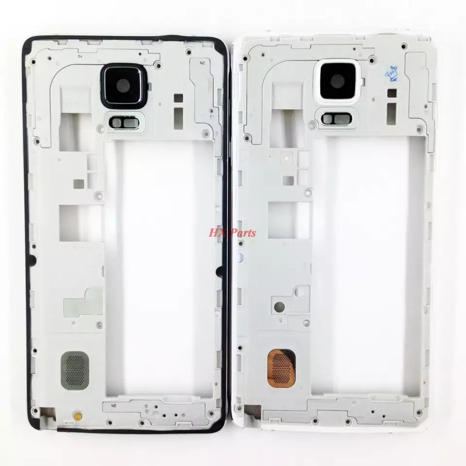 Replacement Middle Frame Bezel For Samsung Note 4 White / Silver