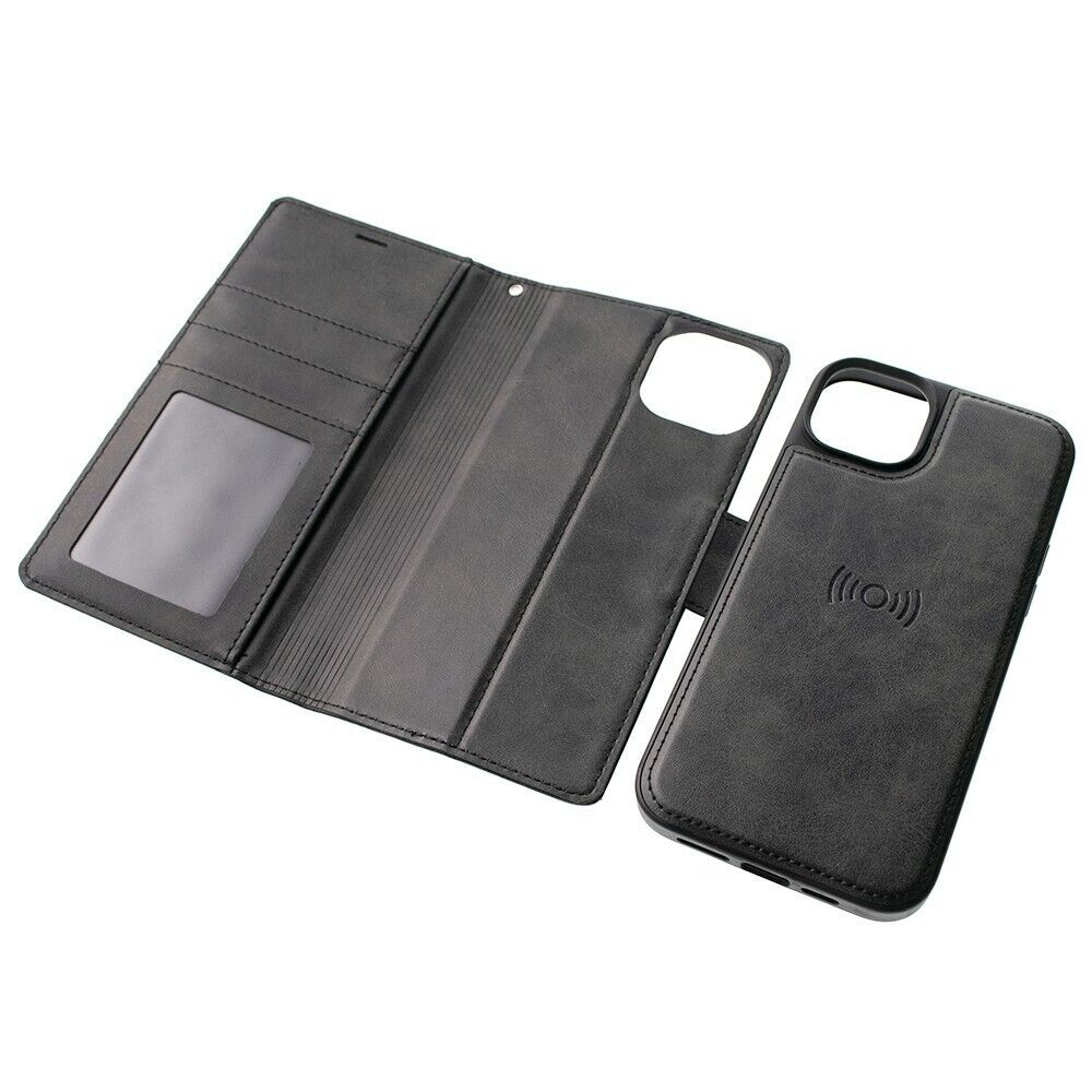 Hanman 2 in 1 magnetic detachable leather wallet Samsung S23 FE Black