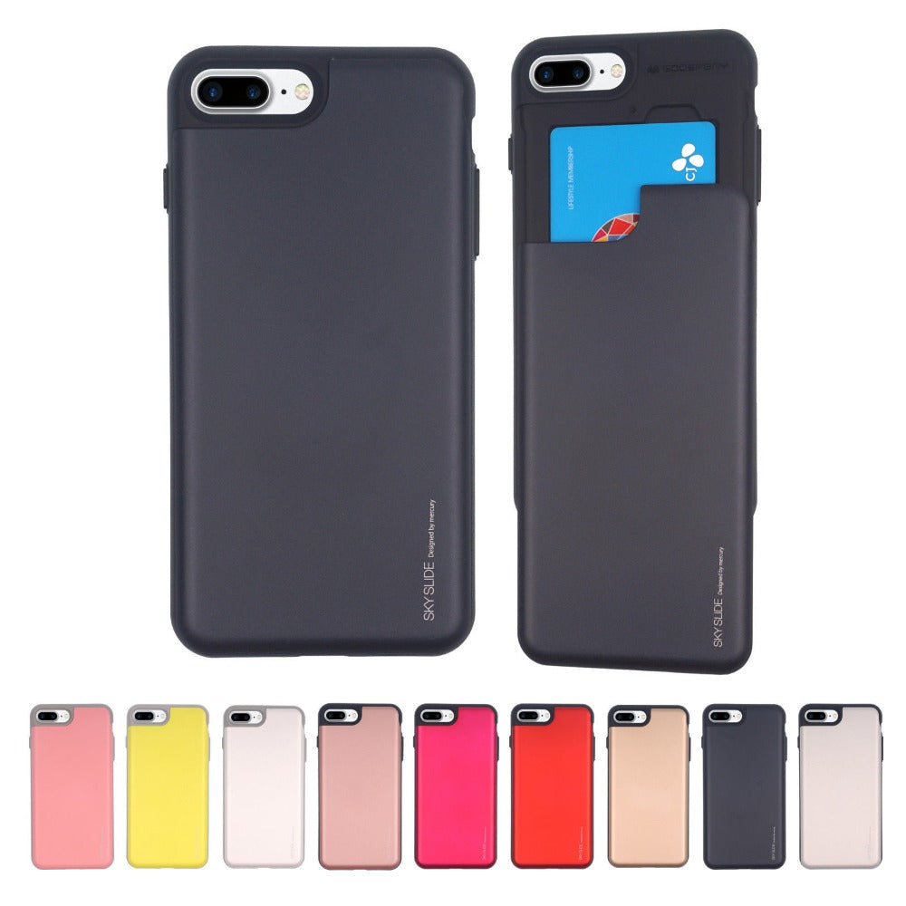 Mercury Sky Slider Bumper Card Slot Phone Case Iphone 15 Rose Gold