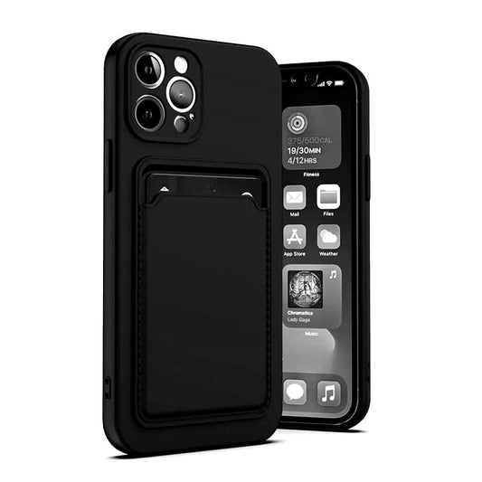 Back Card Slot Soft Case For iPhone 11 6.1' Black