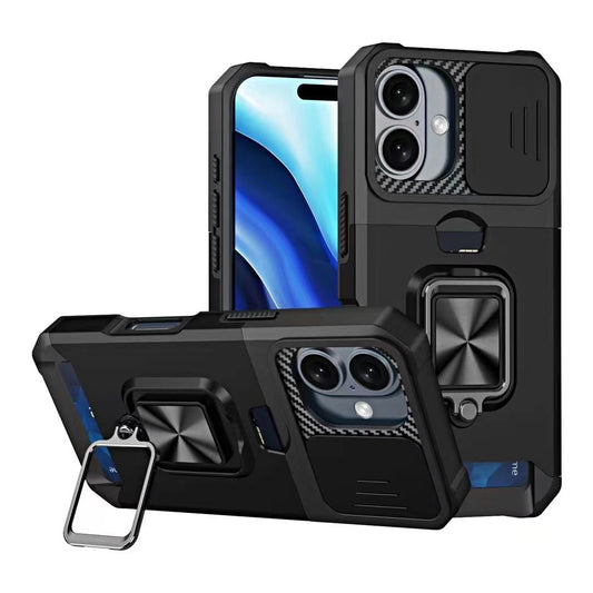Back Kickstand Camshield Card Case For Samsung Galaxy A26 5G Black