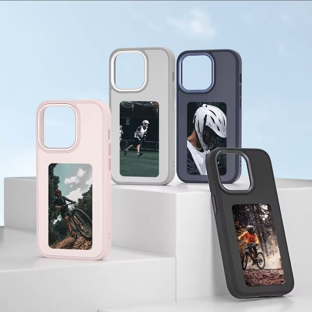NFC Function DIY 4 Color E-ink Screen Phone Case For iPhone 14 Pro Max White