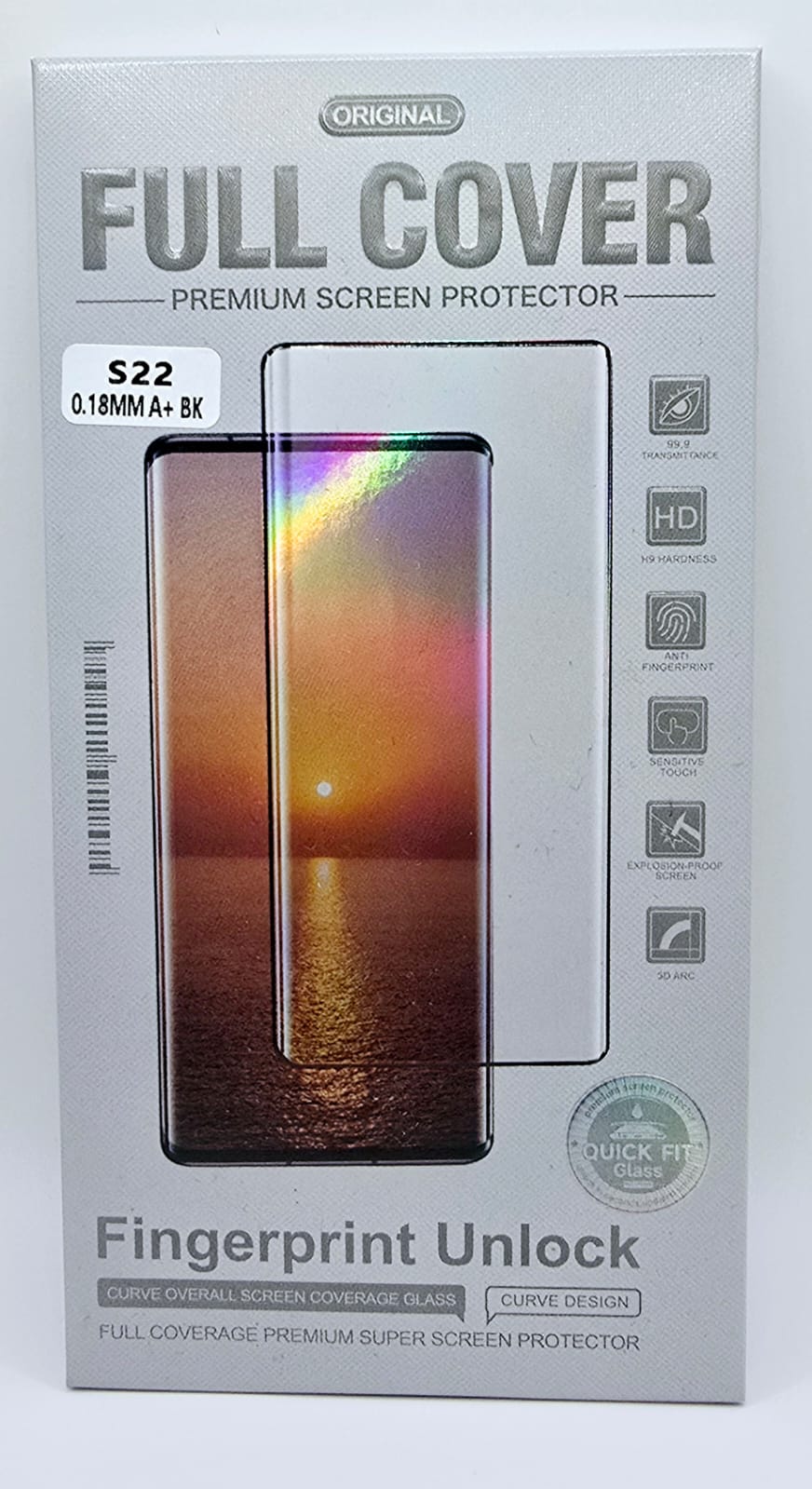 5D Full Cover 9H Curved Tempered Glass For Samsung Galaxy S22 Black