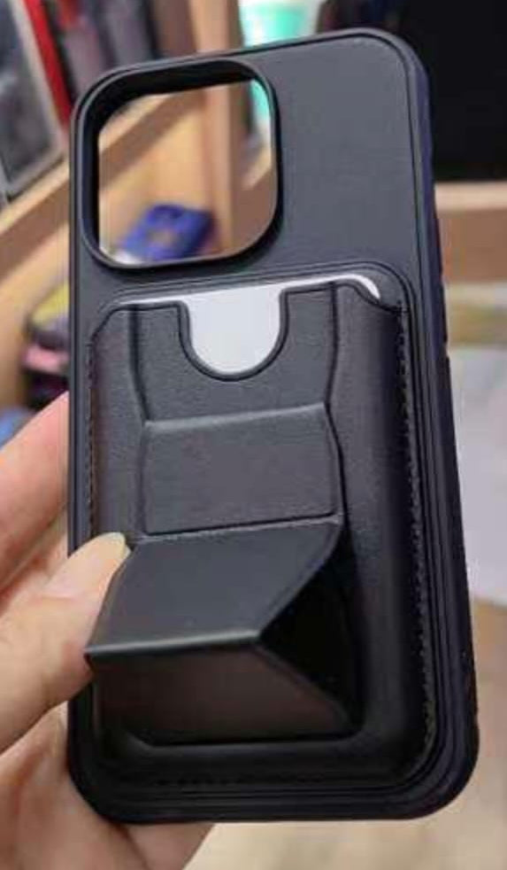Back Card Slot Soft Case For iPhone 14 Pro 6.1' Black