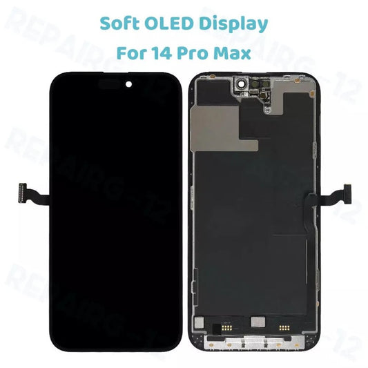 Replacement Lcd Screen For Iphone 14 Pro Max Black Soft Oled