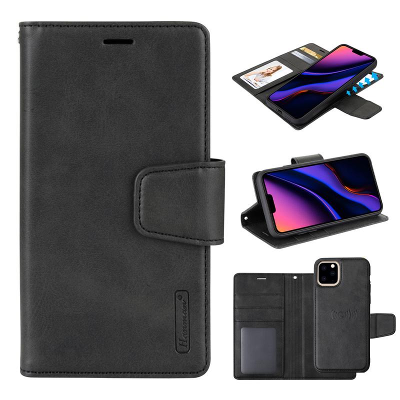 Hanman 2 in 1 magnetic detachable leather wallet iPhone 11 6.1' Black