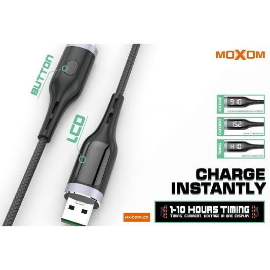 Moxom MX-CB39 Lcd Display Timing To Off Usb Cable For iPhone