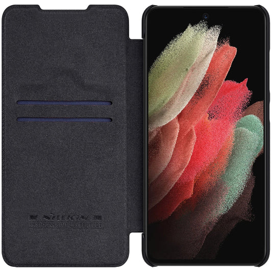 Nilkin Qin Leather Card Case For Samsung Galaxy S22 Ultra Black