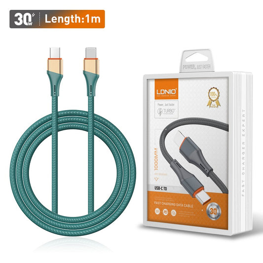 LDNIO Braided Lightning to USB Metal Connector 1 Meter Cable LS631