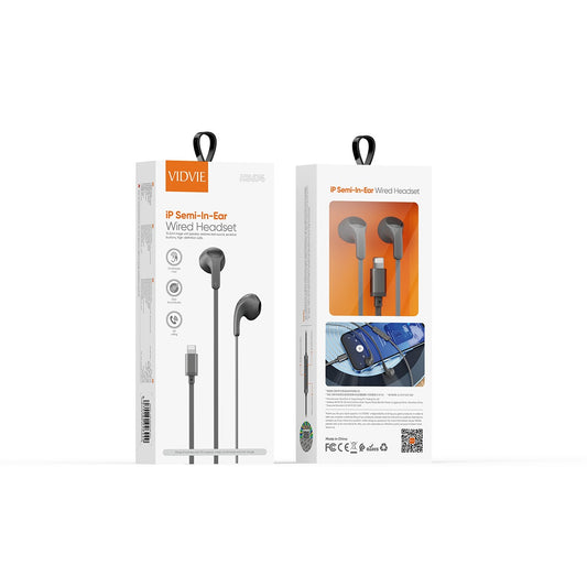 Vidvie HS674 iP Semi-In-Ear Wired Headset Lightning Connector