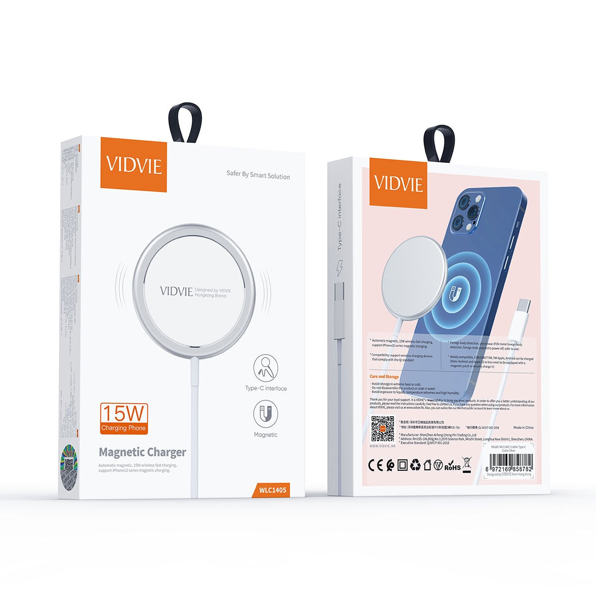 Vidvie Magnetic Wireless Charger with Fast Charging WLC1405