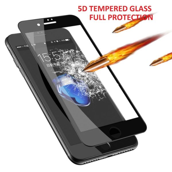 9D Full Cover 9H Premium Tempered Glass For iPhone 16 Pro Max Black