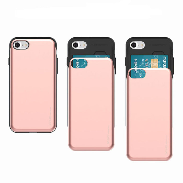 Mercury Sky Slider Bumper Card Slot Phone Case For Iphone 11 Pro Max Rose Gold