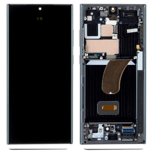 Replacement Lcd Screen with Frame Samsung Galaxy S23 Ultra Black Soft Oled